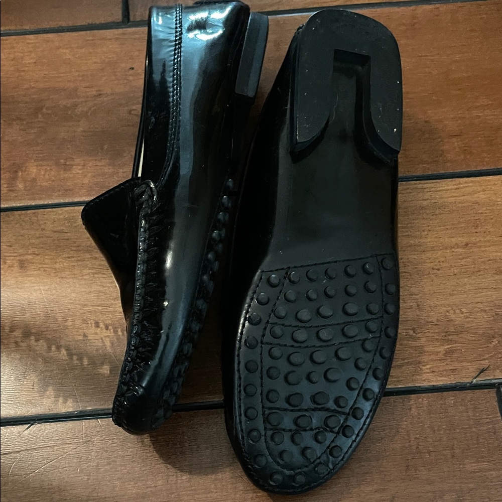 Tod's Shiny Black Leather Loafers 6.5 - Picture 4 of 5